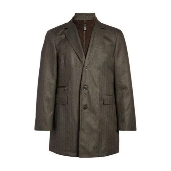 Hart Schaffner Marx Rodney Water Resistant Tech Flannel Raincoat Jacket Medium M - Picture 2 of 4